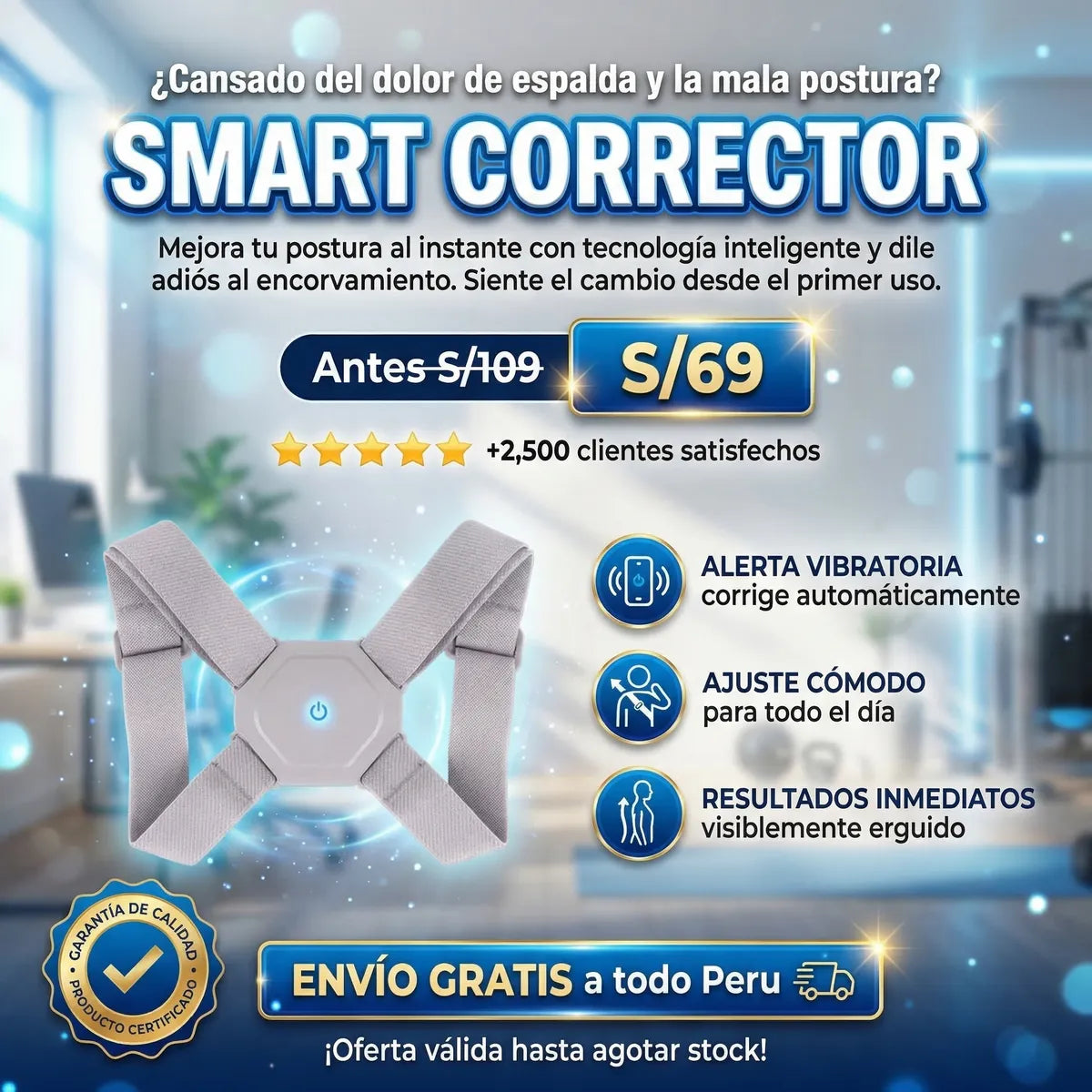 Smart Sensor Corrector™ - Vibra y te corrige a una buena postura