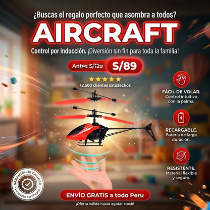 AIRCRAFT™- Helicóptero Infrarrojo Recargable con Sensores