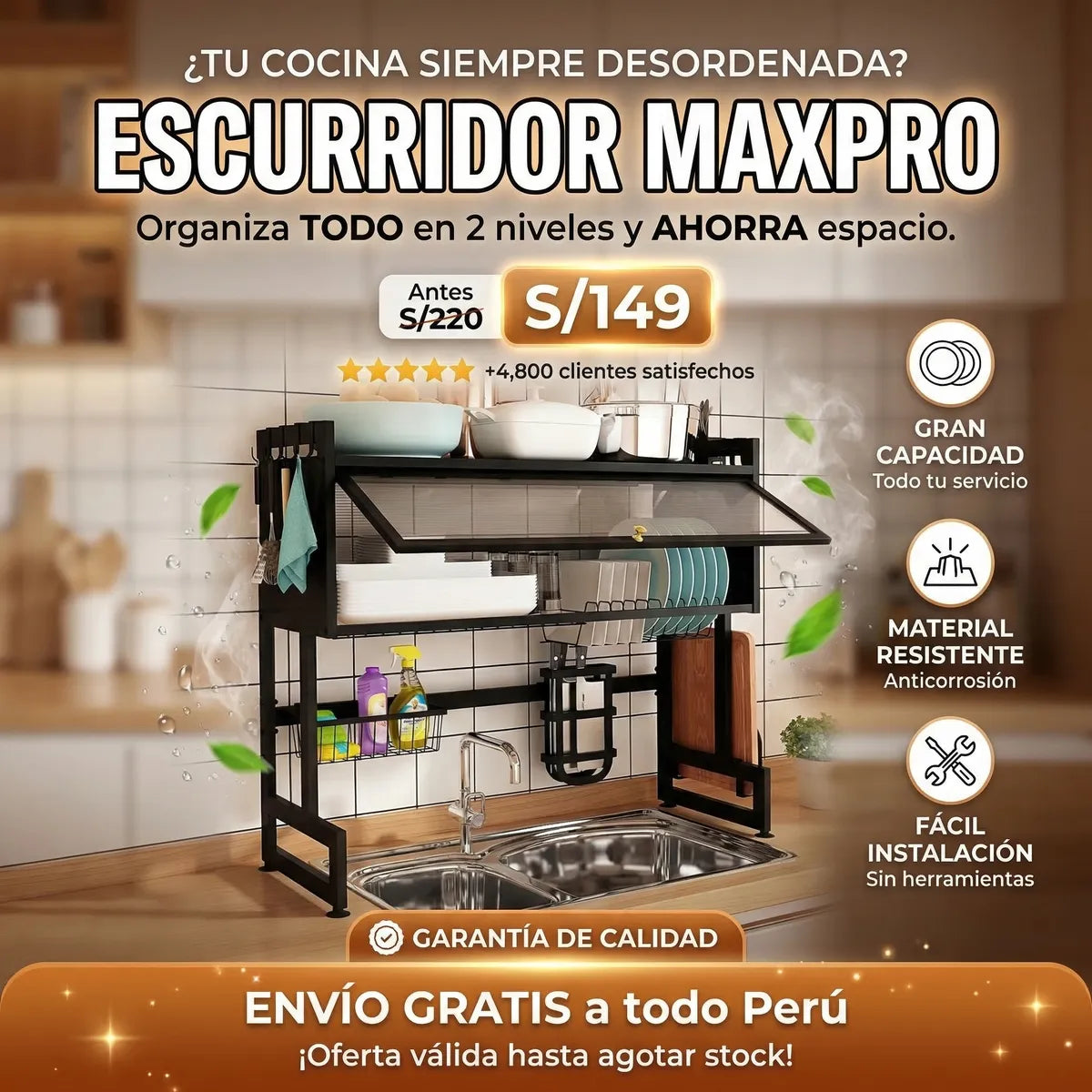 Escurridor MaxPro 2 Niveles
