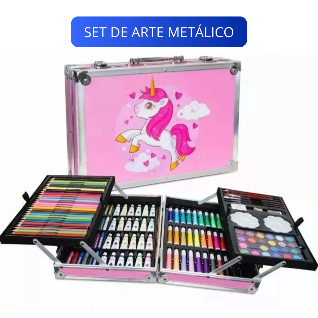 Set De Arte Maletin Metalica 145 Piezas