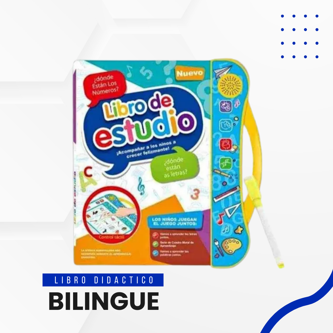 BilingualFun™ - Libro Didáctico Interactivo para Niños con Sonido Musical