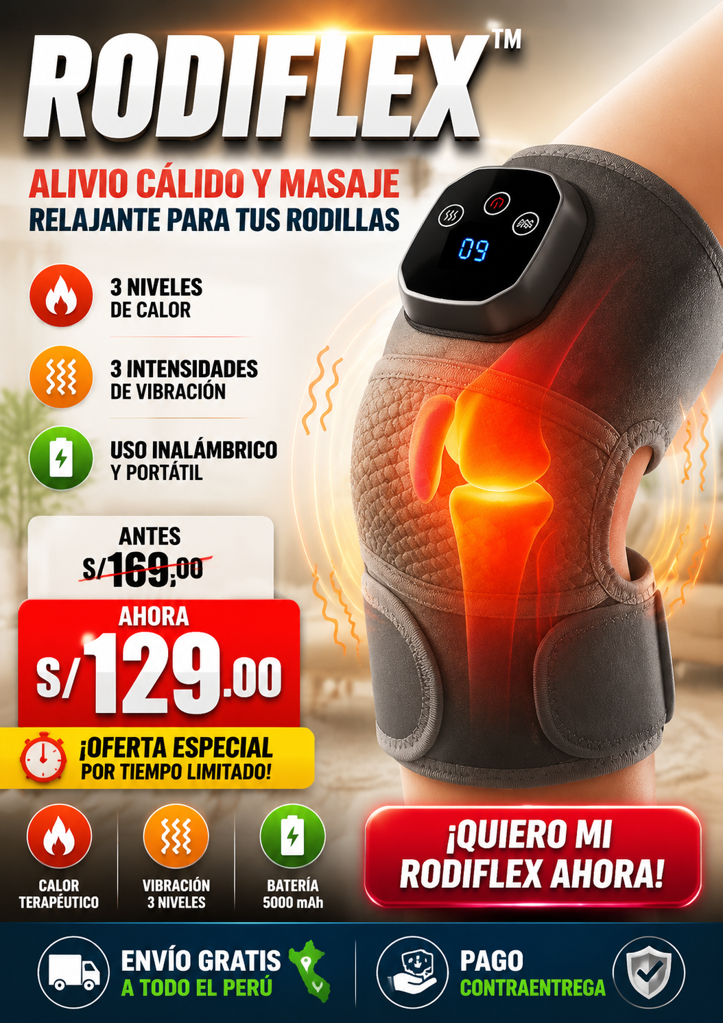 Rodiflex - Masajeador de rodillas electricas