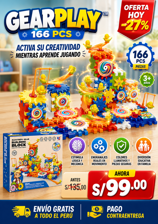 GearPlay - Bloques Eléctricos Creativos (166 Piezas)