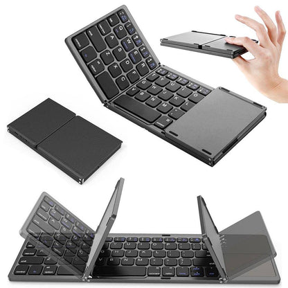 TECLADO INALÁMBRICO MINI BLUETOOTH PLEGABLE CON TOUCH PAD