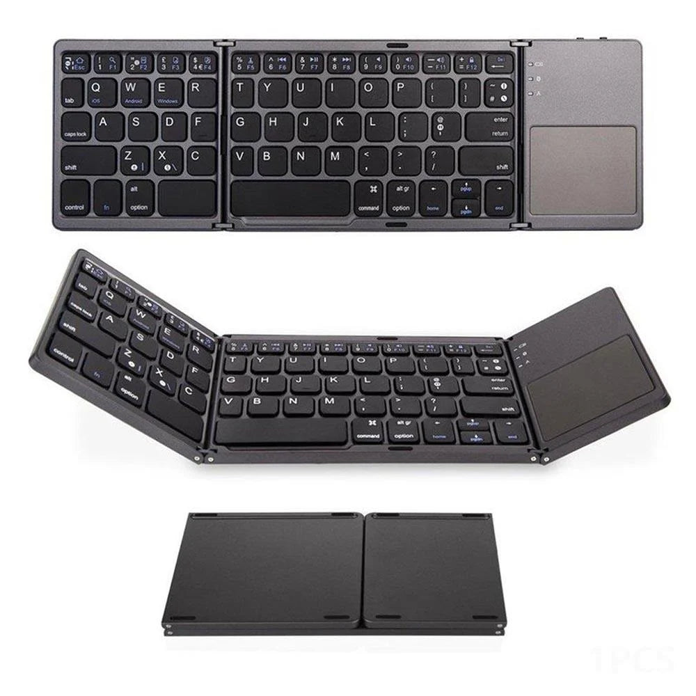 TECLADO INALÁMBRICO MINI BLUETOOTH PLEGABLE CON TOUCH PAD