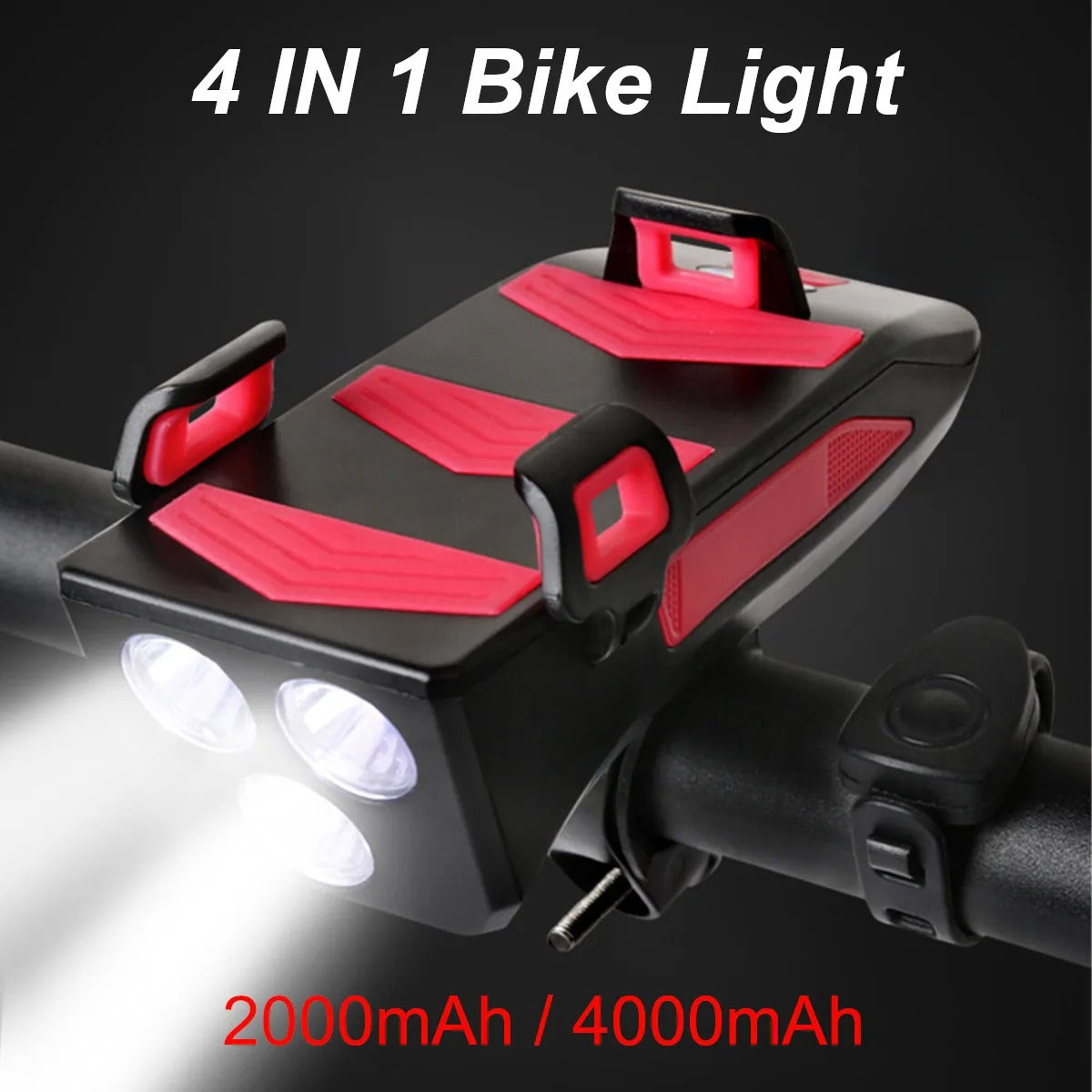 Linterna 4 en 1 para bicicleta