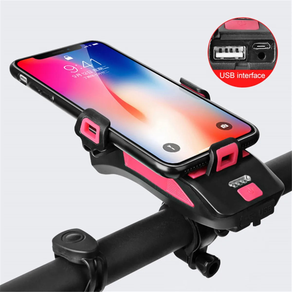 Linterna 4 en 1 para bicicleta